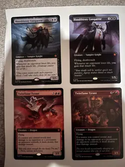 Foundations Magic The Gathering Lot Bloodthirsty Conqueror And Twin flame Tyrant - Image 1
