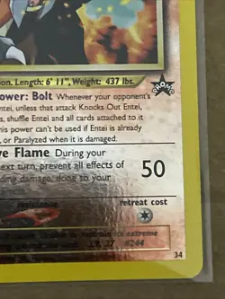 Pokemon Pokemon TCG Entei 34/53 Wotc Black Star Promo Reverse Holo Vintage Card - Image 5