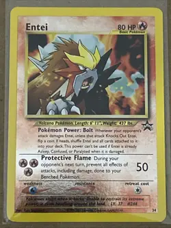 Pokemon Pokemon TCG Entei 34/53 Wotc Black Star Promo Reverse Holo Vintage Card - Image 1