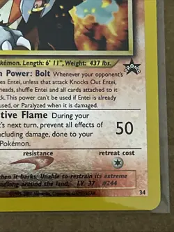 Pokemon Pokemon TCG Entei 34/53 Wotc Black Star Promo Reverse Holo Vintage Card - Image 5