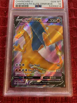 2020 Champions Path Black Star Promo Charizard V SWSH 50 Pokemon Card PSA 10 - Image 3