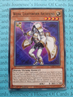 LEDE-EN024 Weiss, Lightsworn Archfiend Yu-Gi-Oh Card 1st Edition New - Image 1
