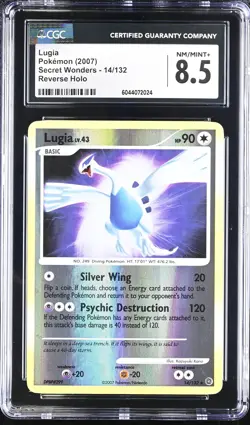 CGC 8.5 Lugia 2007 Secret Wonders 14/132 Reverse Holo Pokemon Card psa - Image 1