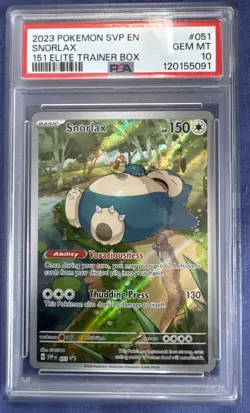 2023 POKEMON SVP EN-SV BLACK STAR PROMO 151 ELITE TRAINER BOX SNORLAX PSA 10 - Image 1