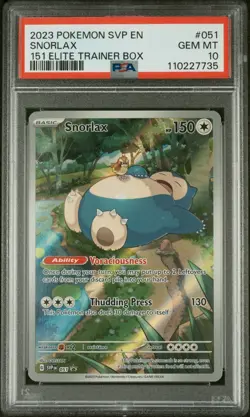 2023 POKEMON SVP EN-SV BLACK STAR PROMO 151 ELITE TRAINER BOX SNORLAX PSA 10 - Image 1