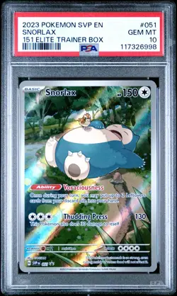 2023 POKEMON SVP EN-SV BLACK STAR PROMO 151 ELITE TRAINER BOX SNORLAX PSA 10 - Image 1