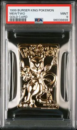 1999 Pokemon MEWTWO Burger King GOLD Card TCG PSA 9 MINT Pop 3 HOLY GRAIL WoW - Image 1