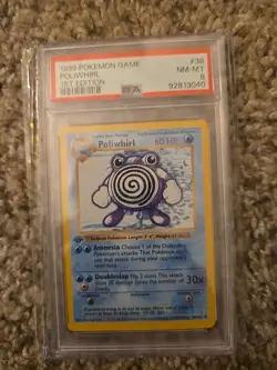 1999 Pokemon Base Set #38 Poliwhirl PSA 9 - Image 1