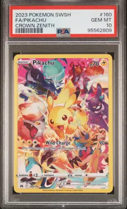 PSA 10 Pikachu 160/159 Sword & Shield Crown Zenith Secret Rare Pokemon Card - Image 1