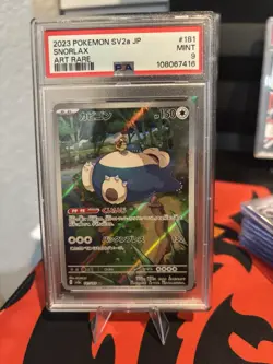 Pokemon TCG Snorlax Scarlet & Violet 151 ETB Promo Card #051 PSA 9 Mint - Image 1