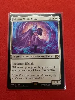 Minwu, White Mage Final Fantasy Regular FIN 26 Rare MTG Lifelink - Image 1