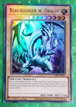 Yu-Gi-Oh LDS2 Blauaugiger w. Drache Version 3 "near mint", gold 1.Auflage NEU - Image 1