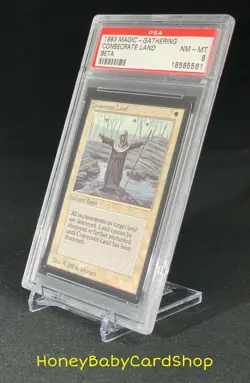 MTG Limited Edition Beta 1993 Consecrate Land PSA 8 NM/MT Old School 93/94 - Image 3