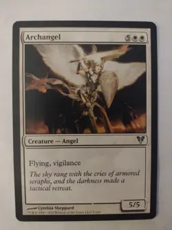 MTG Magic The Gathering Card Archangel Creature Angel White Acacyn Restored 2012 - Image 1
