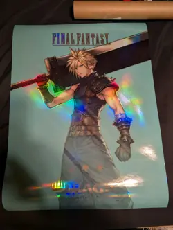 MTG Final Fantasy Lot Cloud Foil Promo Art Poster Chocobo Racing Pin And Card - Image 2