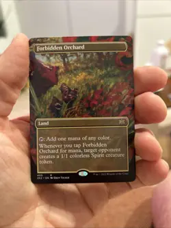 NM Magic The Gathering Double Masters 2022 NM Borderless Forbidden Orchard - Image 1