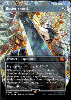 BORDERLESS NON-FOIL Buster Sword 0351 Magic The Gathering Final Fantasy NM/M - Image 2