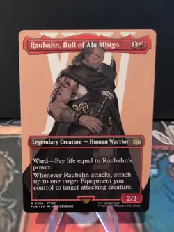 Raubahn, Bull of Ala Mhigo FIN Final Fantasy MTG 388 FULL ART BORDERLESS 1x - Image 1