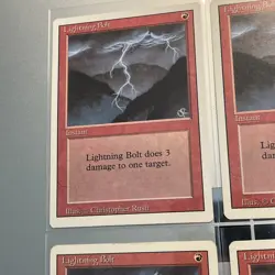 MTG x4 Lightning Bolt Revised 3rd Edition Common Magic The Gathering Card Lot - Image 2