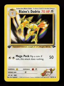 Blaine's Dodrio 32/132 Uncommon Gym Challenge 1st Edition Pokemon Card - Image 1