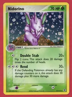 Nidorino 41/112 Uncommon Reverse Holo Pokemon EX FireRed LeafGreen - HP - Image 1
