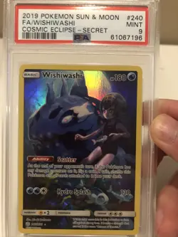 PSA 9 Wishiwashi Pokemon Card (Full Art/Secret Rare/Cosmic Eclipse) 240/236 - Image 1