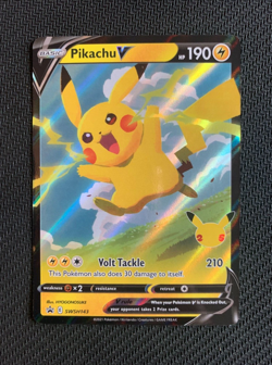 Pokemon TCG: Pikachu V SWSH143 Holo Black Star Promo - NM - Image 1