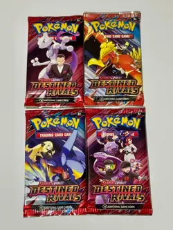 4 x Pokemon TCG Destined Rivals Booster Packs FULL ART SET Mewtwo New - Image 1