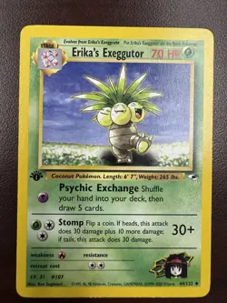 Pokemon Cards: Gym Heroes 1st Edition Uncommon: Erika's Exeggutor 44/132 LP - Image 1