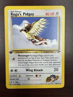 Pokemon TCG Gym Challenge 1st Edition Koga's Pidgey 49/132 Regular LP - Image 1