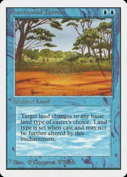 Phantasmal Terrain Unlimited NM Blue Common MAGIC THE GATHERING CARD ABUGames - Image 1