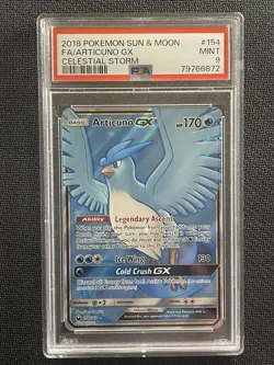 Pokemon Card PSA 9 Articuno GX Celestial Storm 2018 Full Art S&M 154/168 - Image 1