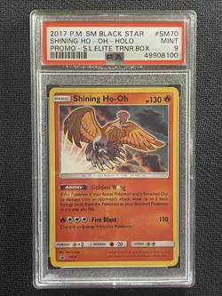 Pokemon Card PSA 9 Shining Ho-Oh Holo Promo Elite Trainer Box Black Star SM70 - Image 1