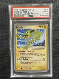 Pokemon Card PSA 9 MINT Jolteon Gold Star World Champ Promo 2007 101/108 - Image 1