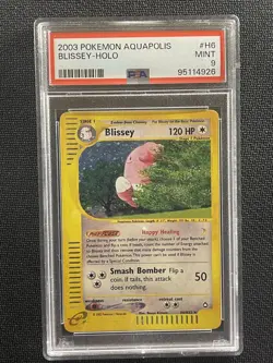 Pokemon Card PSA 9 MINT Blissey Holo E-Series Aquapolis 2003 H6/H32 - Image 1