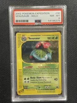 Pokemon Card PSA 8 Venusaur Holo E-Series Expedition 2002 30/165 - Image 1