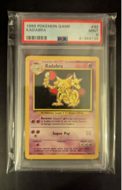PSA 9 1999 BASE SET POKEMON KADABRA 32/102 #32 WOTC GRADED - Image 3
