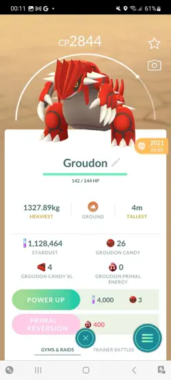 Pokemon Go Legendary Groudon ( Normal ) - Image 1