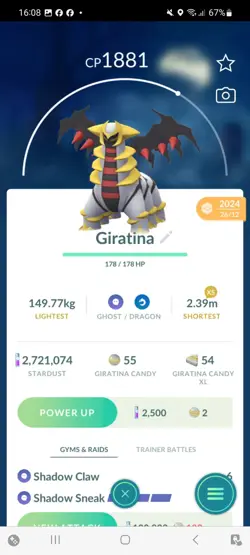Pokemon Go Legendary Giratina ( Normal ) - Image 1