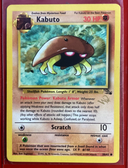 Pokemon Fossil Kabuto Promo "W" Stamped (WoTC) 50/62 NICE !!! - Image 1