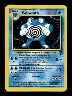 2000 POKEMON POLIWRATH 15/130 HOLO BASE SET 2 NEAR MINT - Image 1