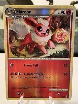 Pokemon TCG - LP Flareon Reverse Holo Uncommon 44/95 Call of Legends LP/MP - Image 1