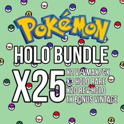 25x HOLO Pokemon Bundle - All Cards SHINY + GUARENTEED Vintage Card - Image 1