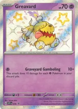 Pokemon - Greavard - SVP070 - SV Paldean Fates - Black Star Promo - Shiny Card - Image 1