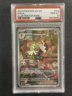 Pokemon Card PSA 10 Kirlia Illustration Rare S&V 2023 Ultra Rare 212/198 - Image 1