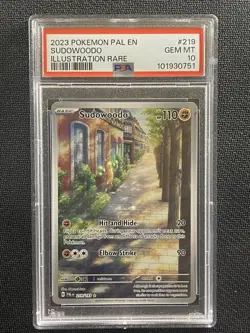 Pokemon Card PSA 10 Sudowoodo Illustration Rare Paldea Evolved S&V 2023 219/139 - Image 1