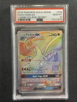 Pokemon Card PSA 10 Flygon GX Cosmic Eclipse Secret Rare S&M 256/236 - Image 1