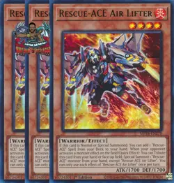 Yugioh! 3x Rescue-ACE Air Lifter MP24-EN278 Ultra Rare 1st Ed NM - Image 1