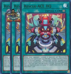 Yugioh! 3x Rescue-ACE HQ MP24-EN282 Ultra Rare 1st Ed NM - Image 1