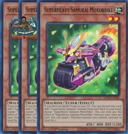 Yugioh! 3x Superheavy Samurai Motorbike MP24-EN186 Ultra Rare 1st Ed NM - Image 1